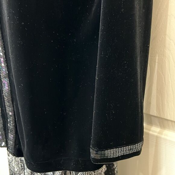 Quacker Factory Black Blazer Jacket with Sequin Trim Sz Small VNeck Long Sleeve - Picture 7 of 11